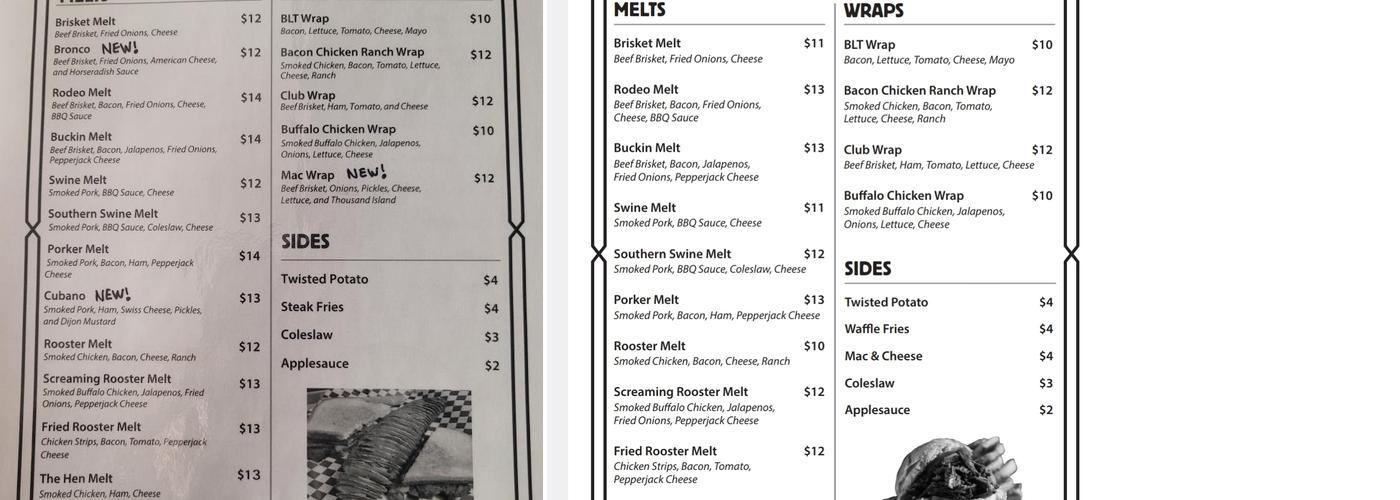 Twisted Trough Menu