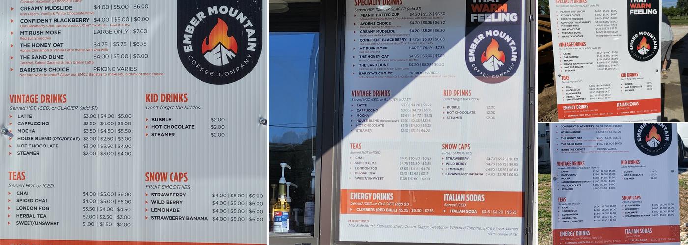 Ember Mountain Coffee Co Menu