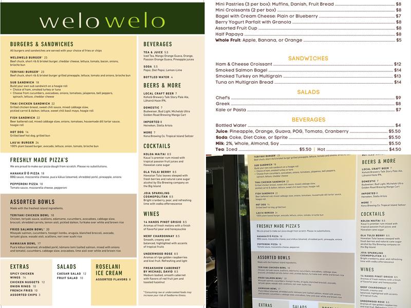 Welowelo Menu