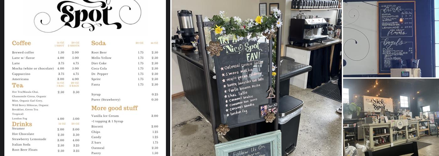 The Nice Spot Mercantile and Coffee Bar Menu
