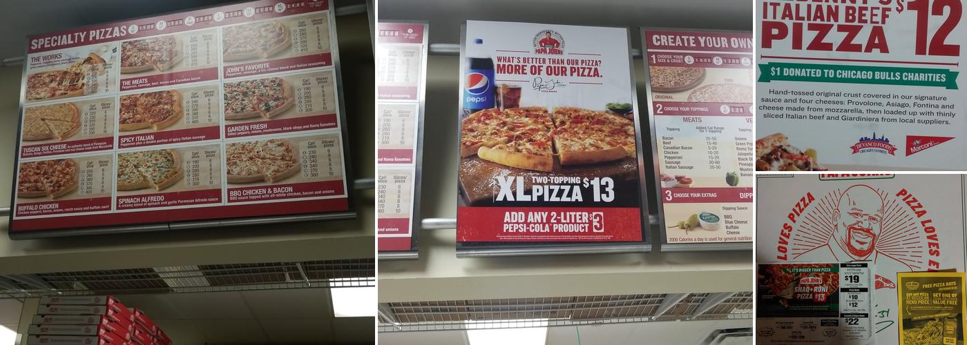 Papa Johns Pizza Menu