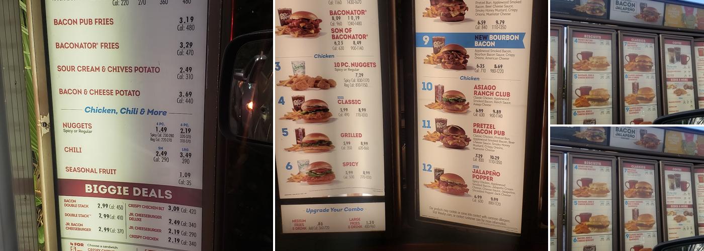 Wendy's Menu