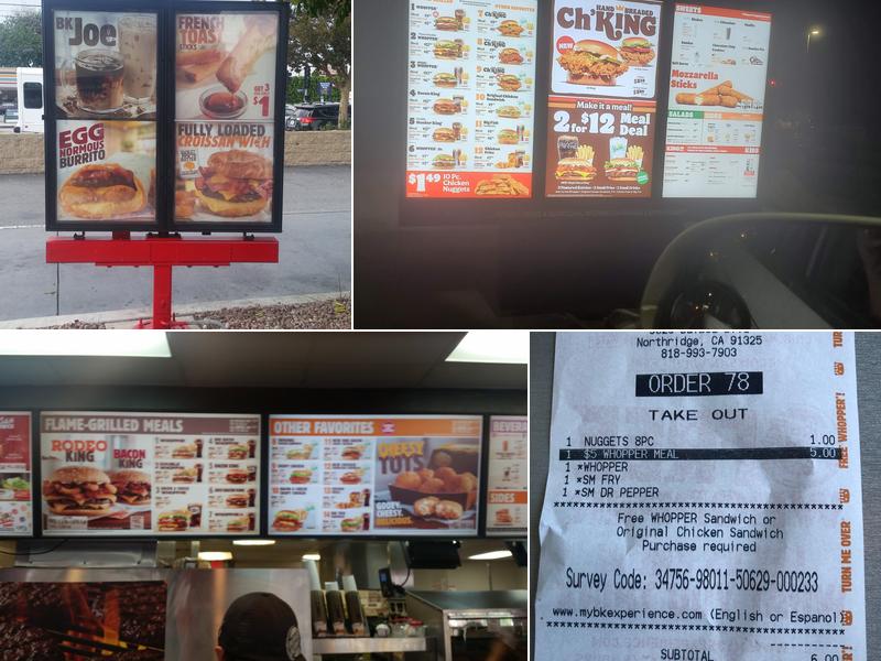 Burger King Menu