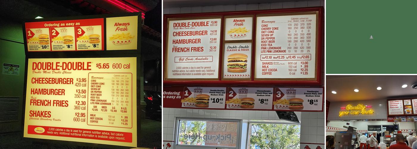 In-N-Out Burger Menu