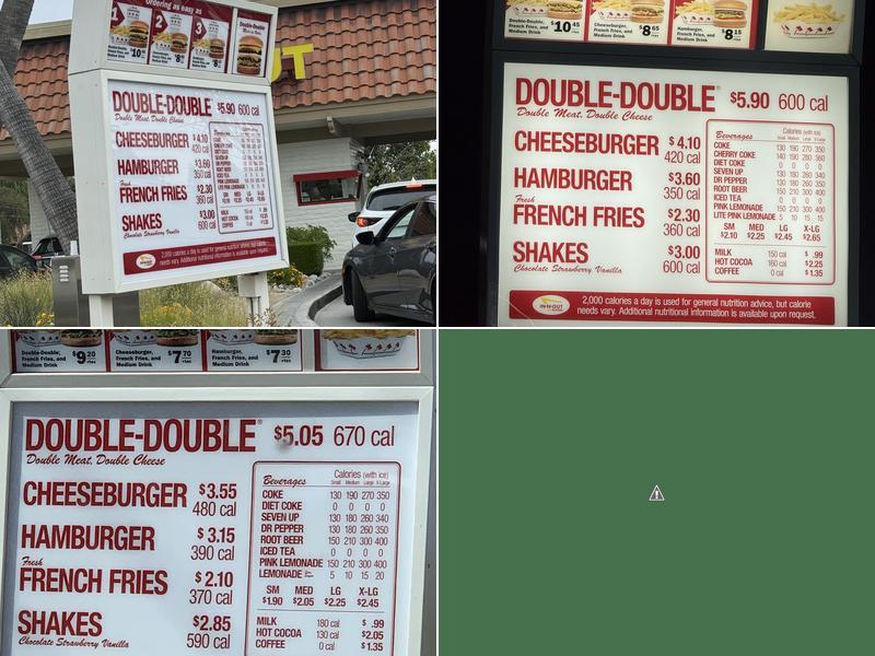 In-N-Out Burger Menu