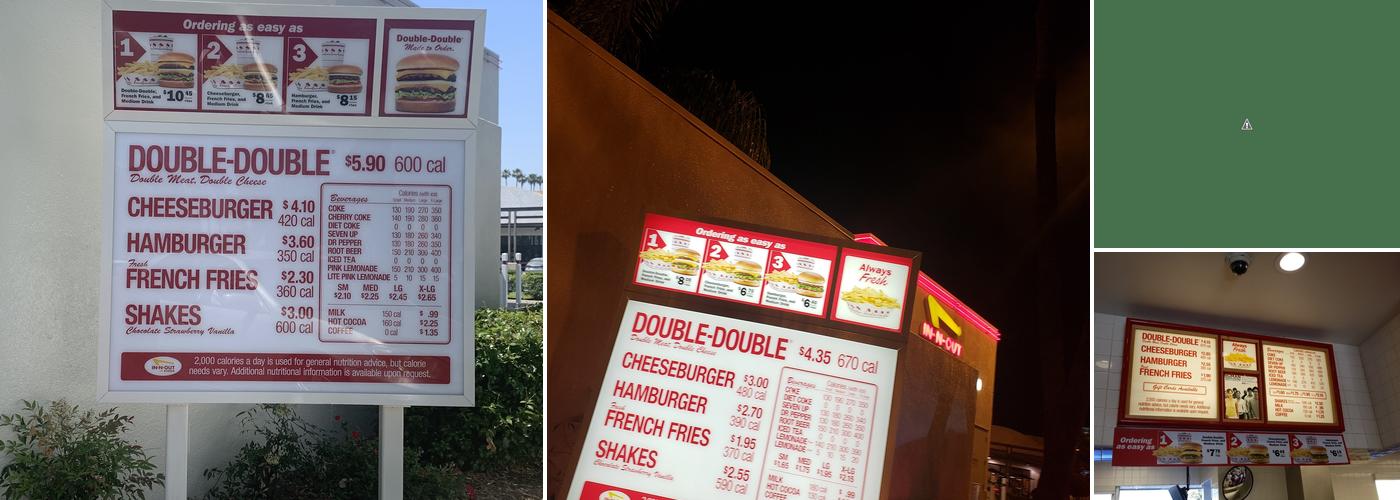 In-N-Out Burger Menu