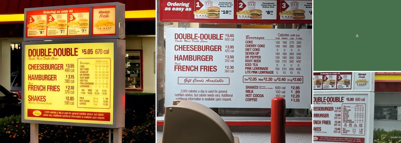 In-N-Out Burger Menu