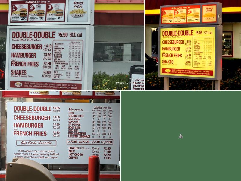 In-N-Out Burger Menu
