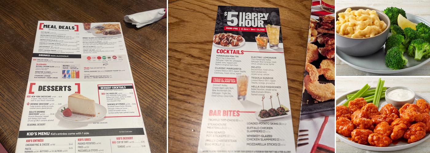 TGI Fridays Menu