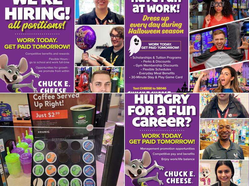 Chuck E. Cheese Menu