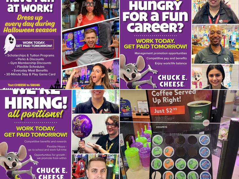 Chuck E. Cheese Menu