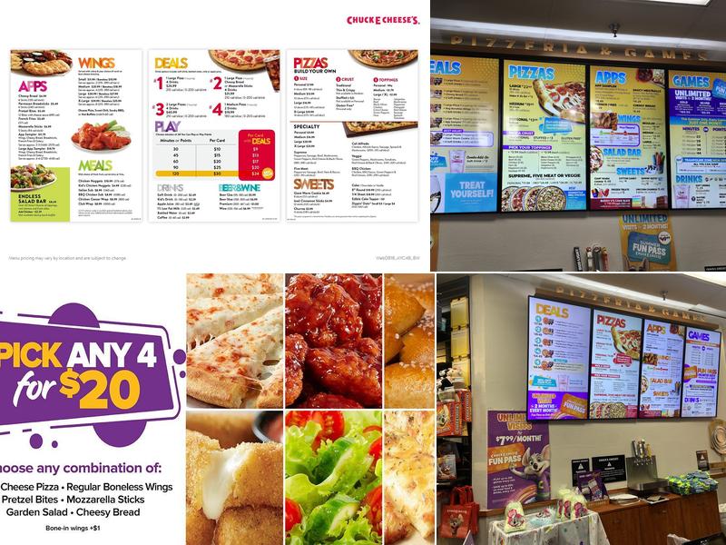 Chuck E. Cheese Menu