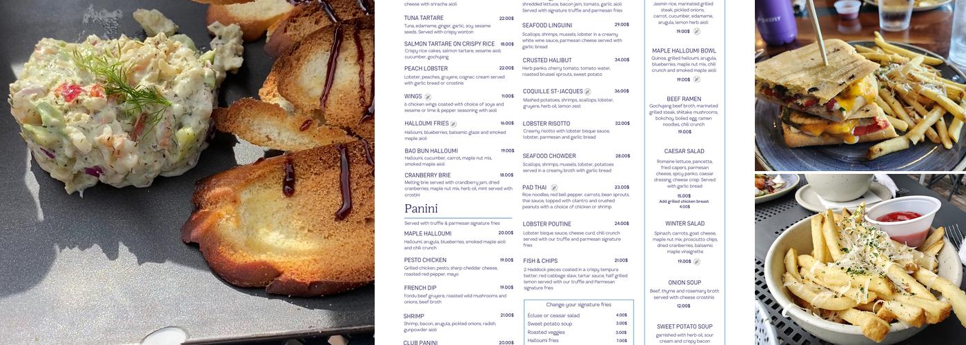 L'Écluse - halte gourmande Menu