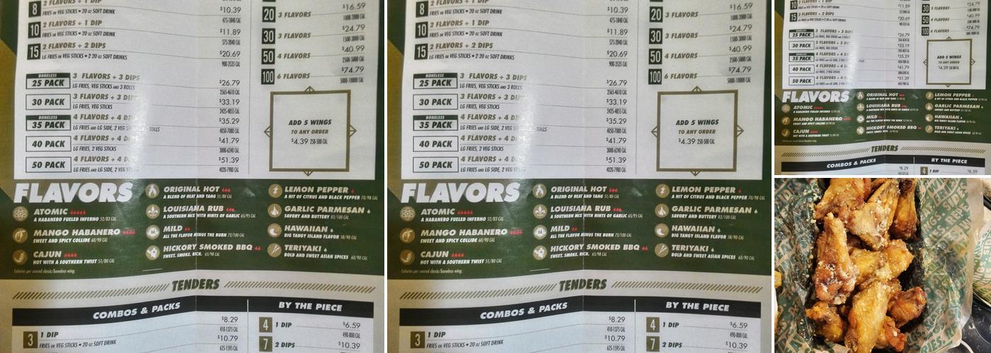 Wingstop Menu