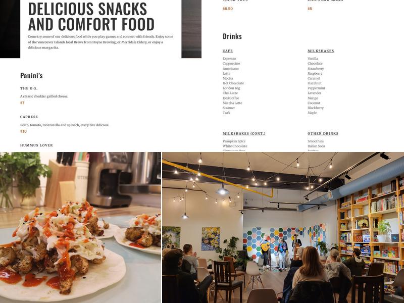 The Fort Game Cafe Menu