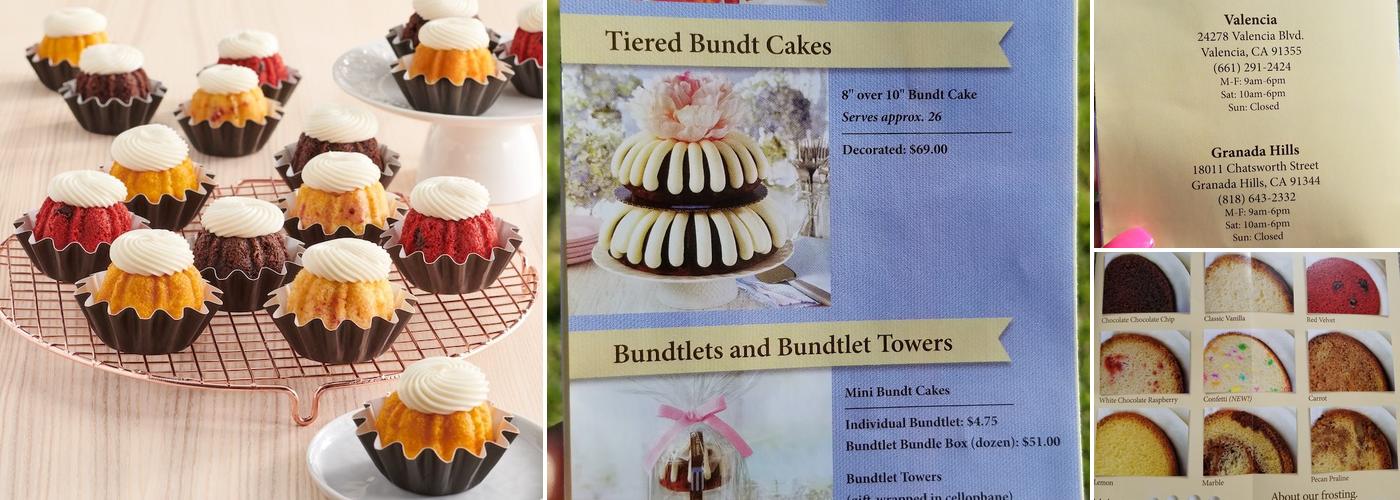 Nothing Bundt Cakes Menu