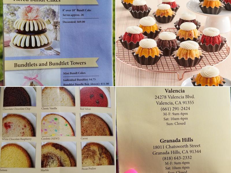 Nothing Bundt Cakes Menu