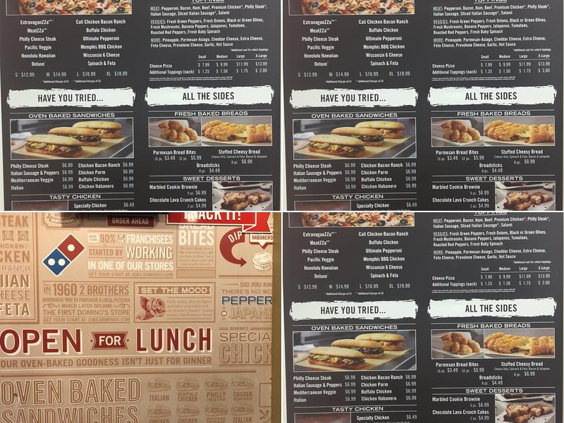 Domino's Pizza Menu