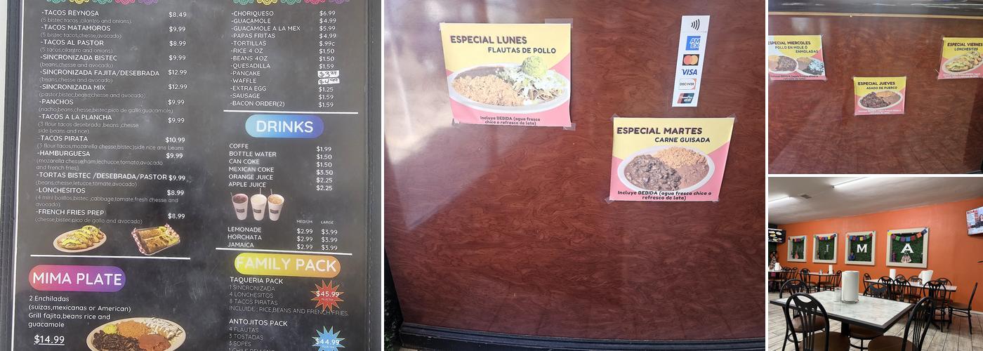 MIMA Cocina Mexicana Menu