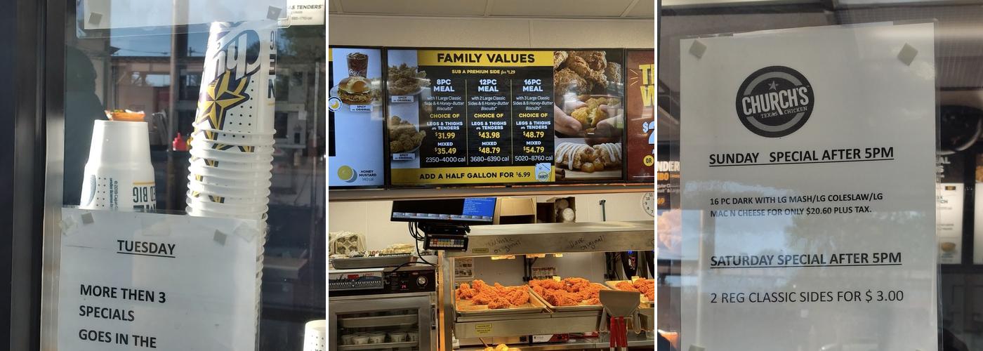 Church's Texas Chicken Menu