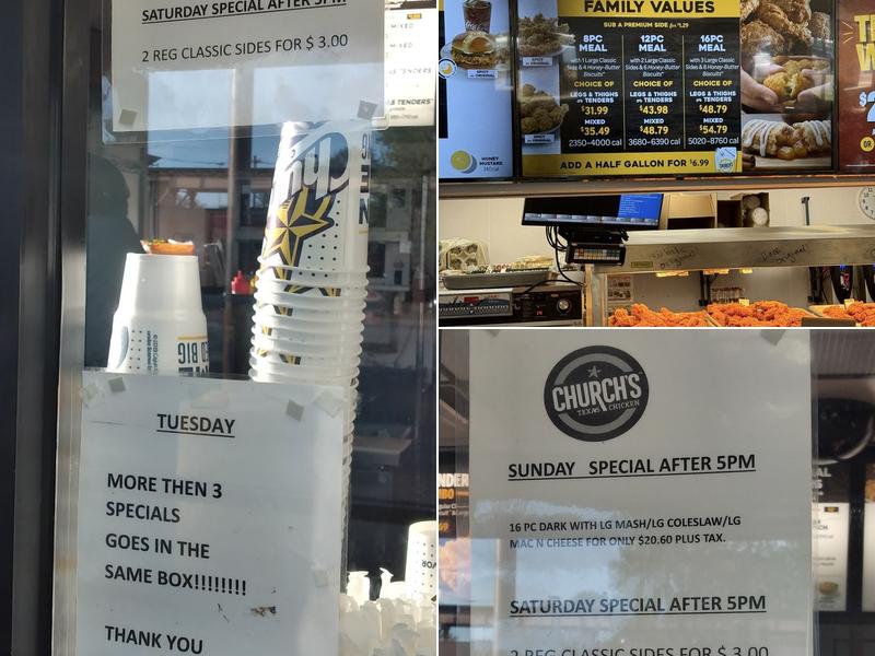 Church's Texas Chicken Menu