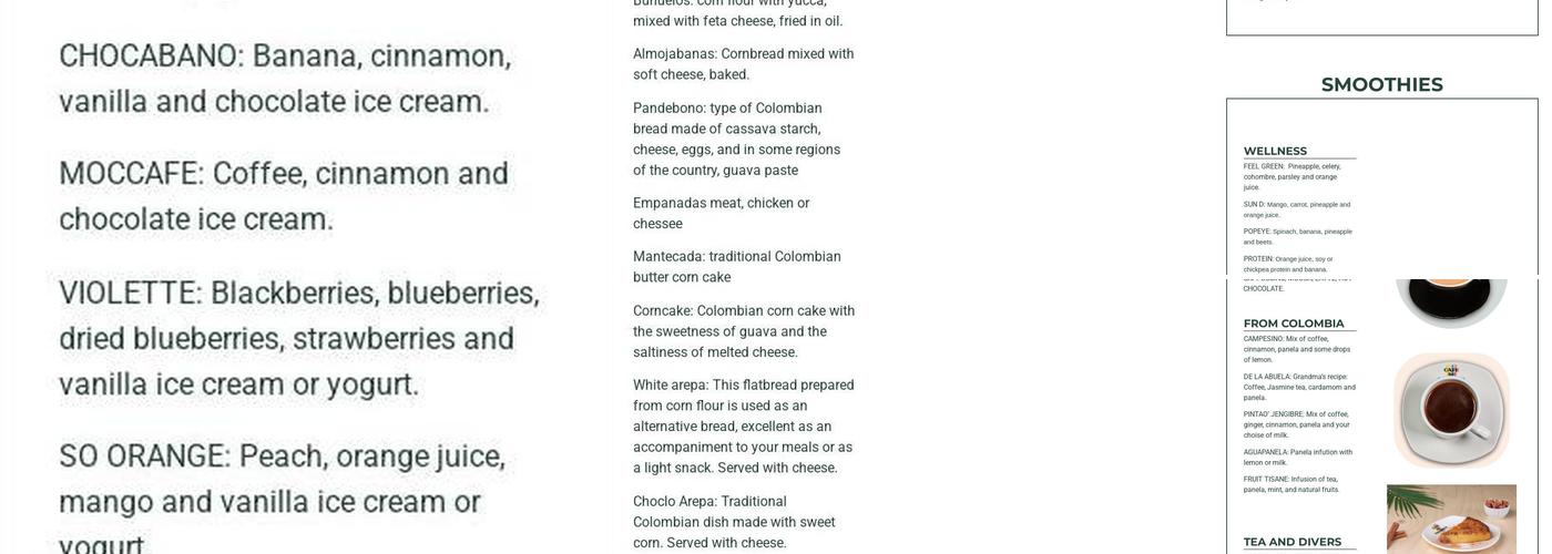 Siembra Café & Smoothies Bar Menu