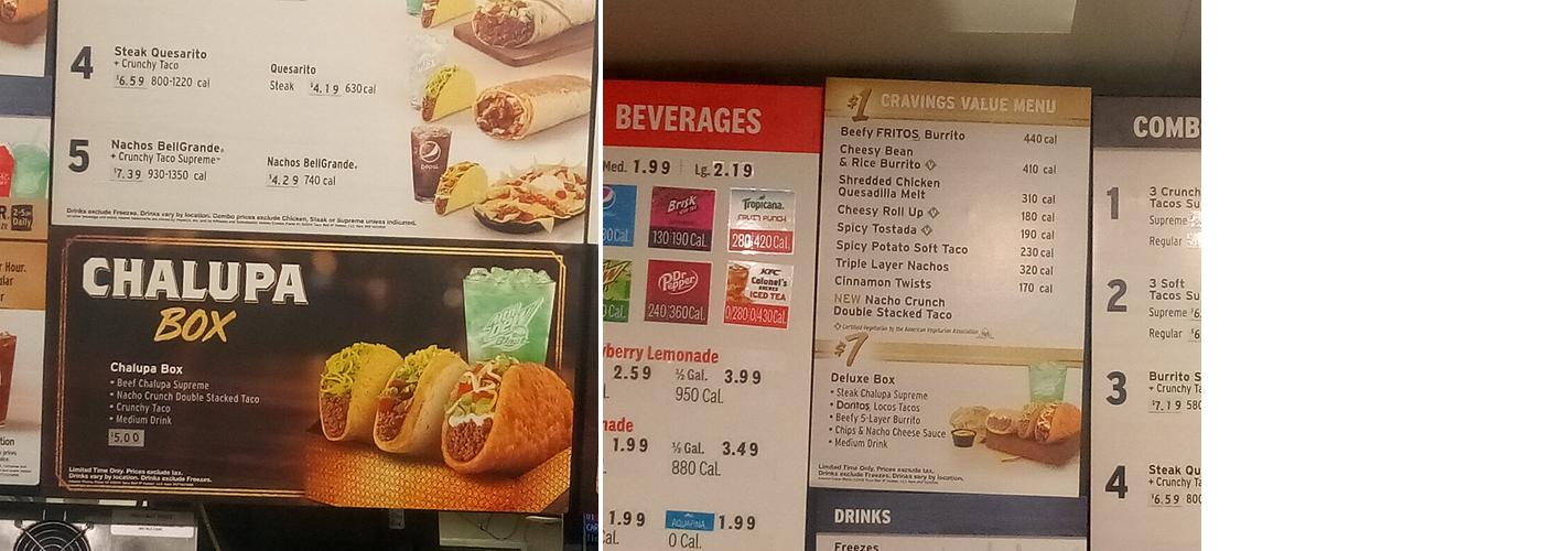 Taco bell Menu