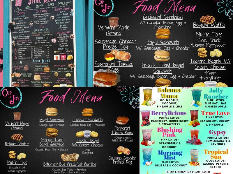 Cup Of Joy Menu