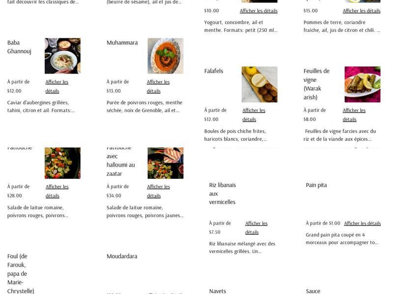 Zeitoun Cuisine Libanaise Menu