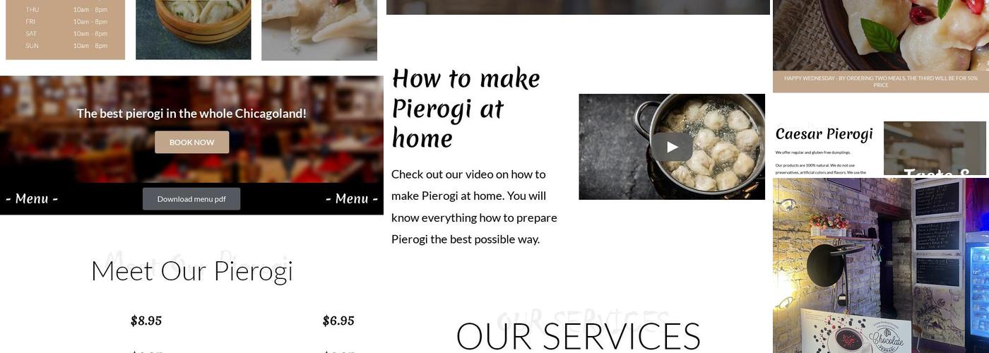 Caesar Pierogi Cafe & Pizza Pot Pie Menu