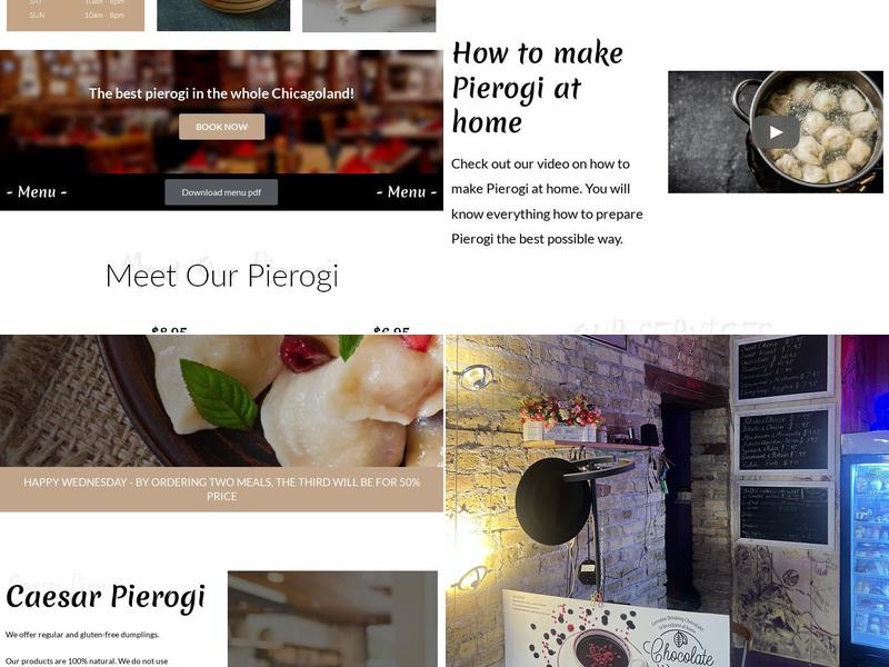 Caesar Pierogi Cafe & Pizza Pot Pie Menu