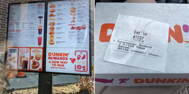 Dunkin' Menu