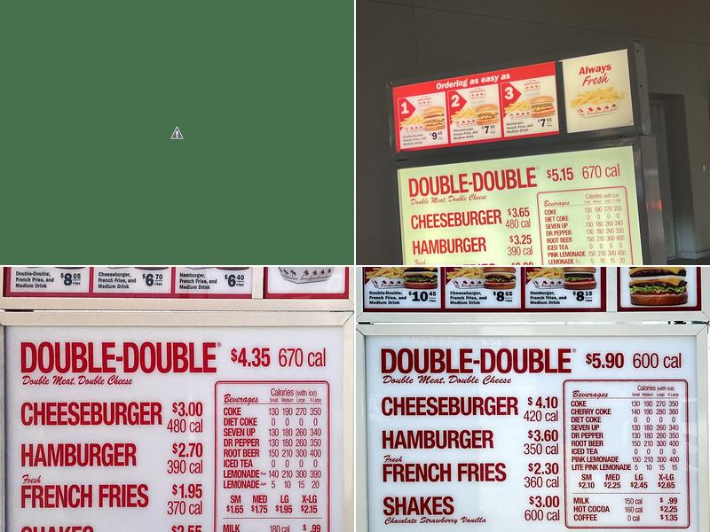In-N-Out Burger Menu