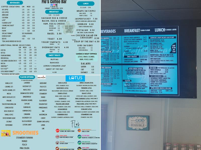 Flo's Coffee Bar Menu