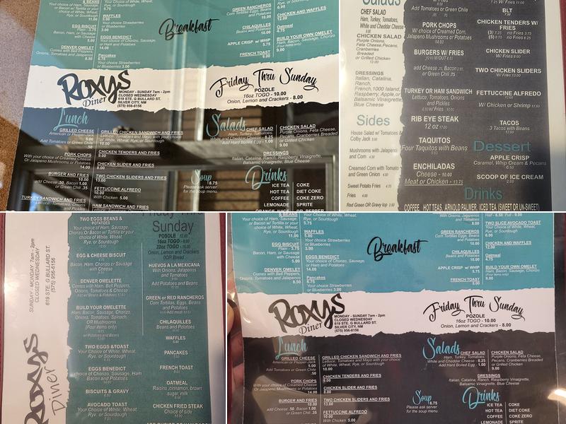 Roxy's Menu