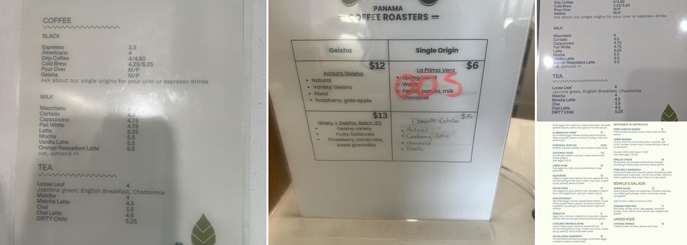 Café Unido Shaw Menu