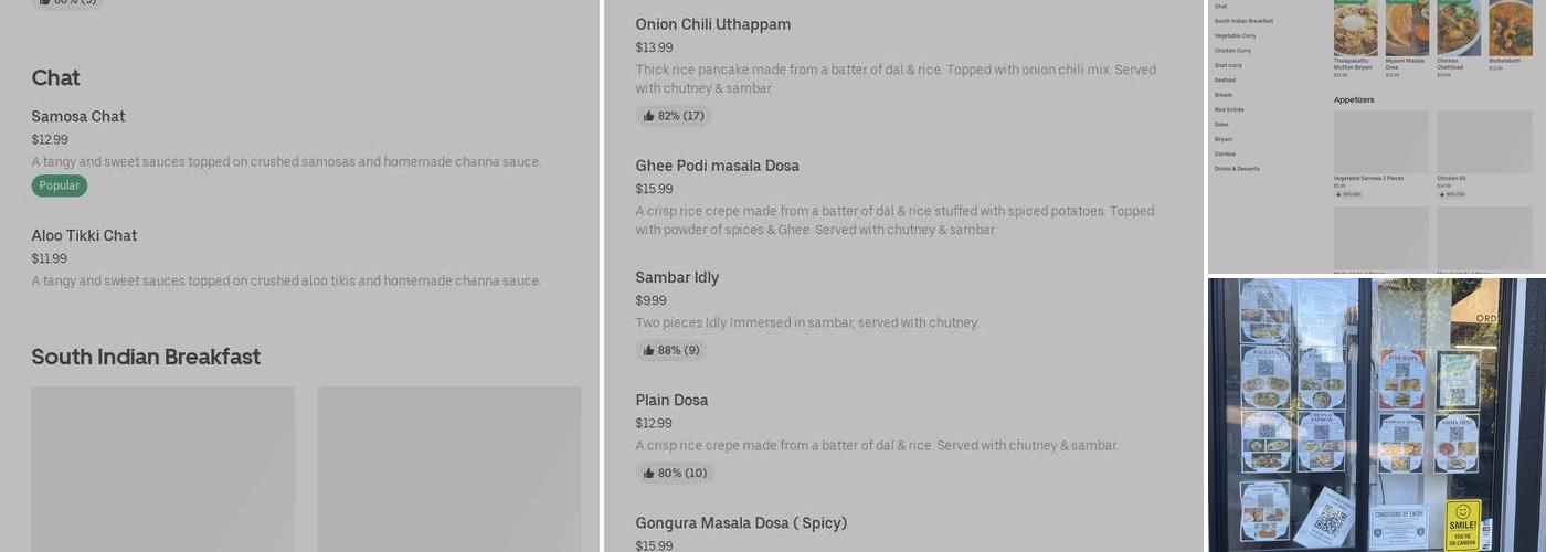 Chennai Express Authentic Indian Menu