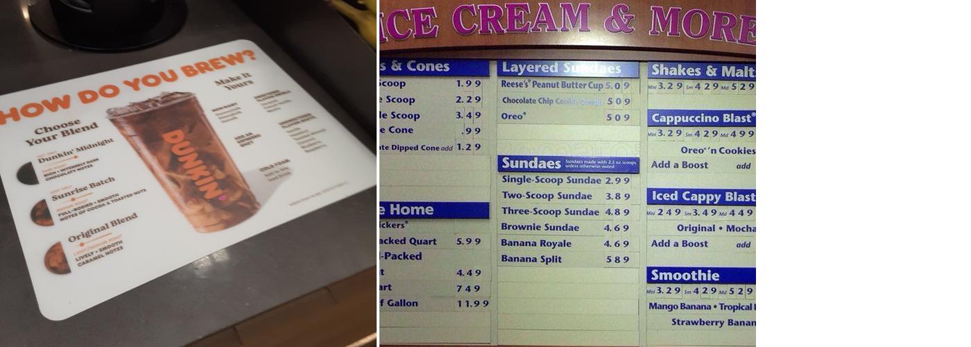 Baskin-Robbins Menu