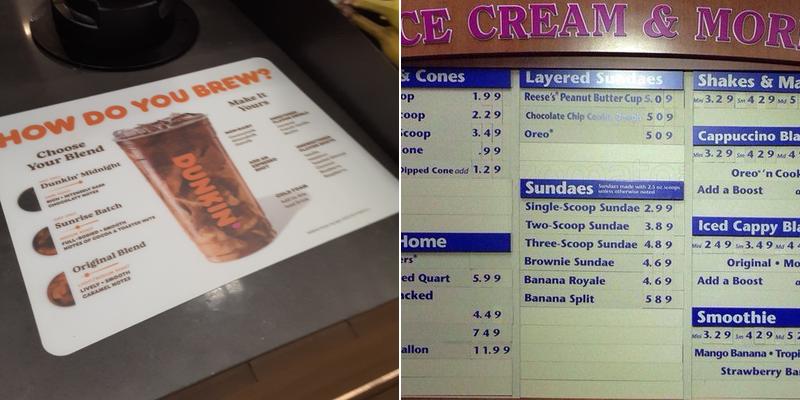 Baskin-Robbins Menu
