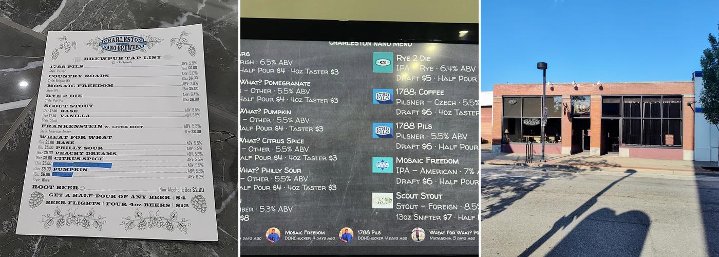 Charleston Nano Brewery Menu