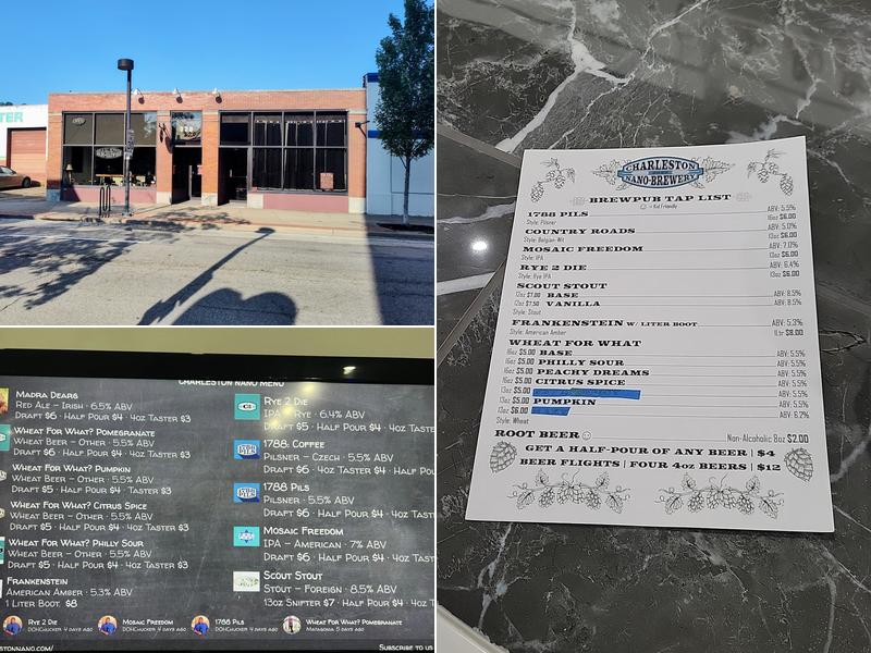 Charleston Nano Brewery Menu