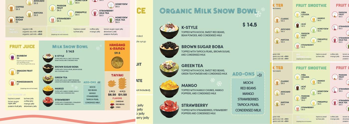 Maui Bubble Tea Menu