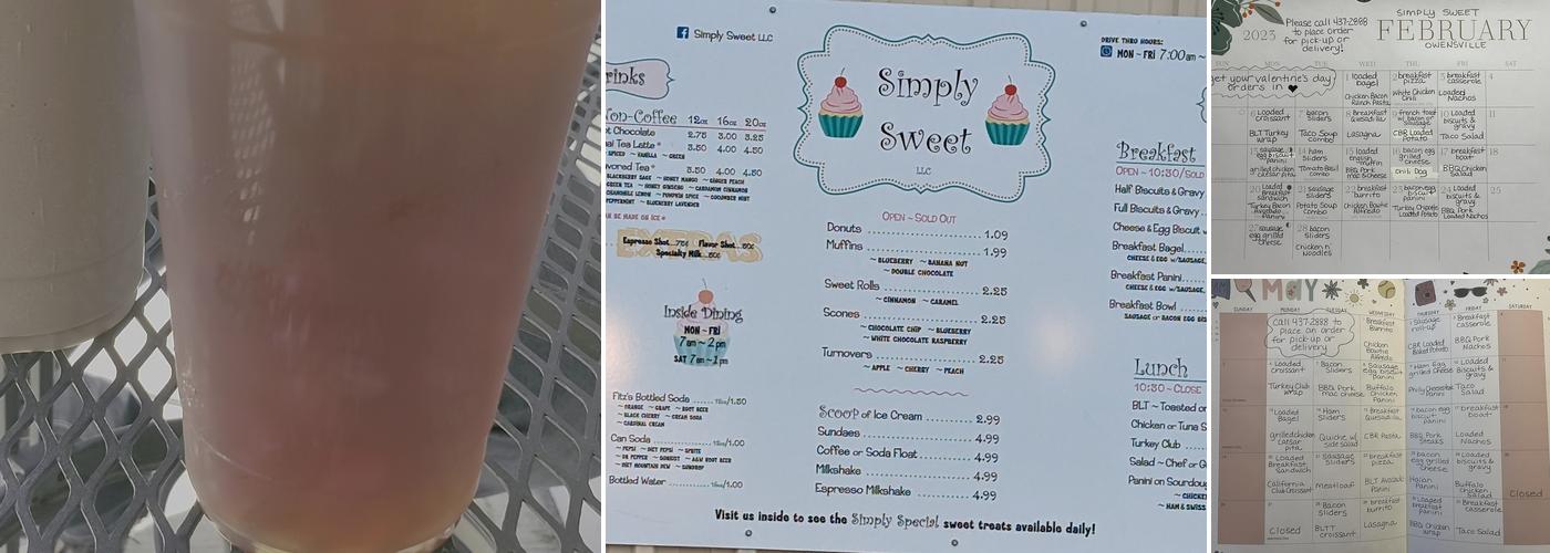 Simply Sweet LLC Menu