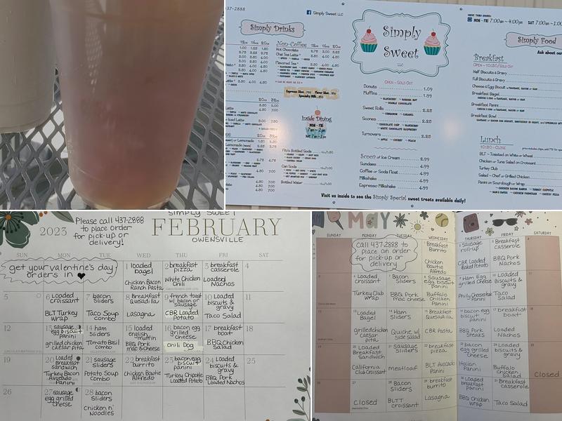 Simply Sweet LLC Menu