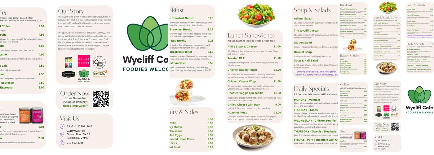 Wycliff Cafe Menu