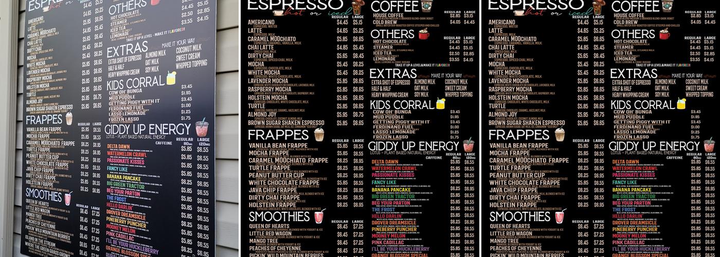 Brewed & Branded Coffee Co. Menu