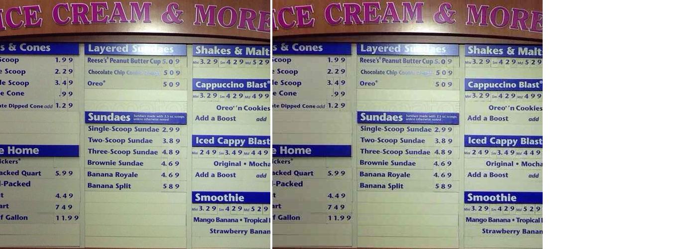 Baskin-Robbins Menu