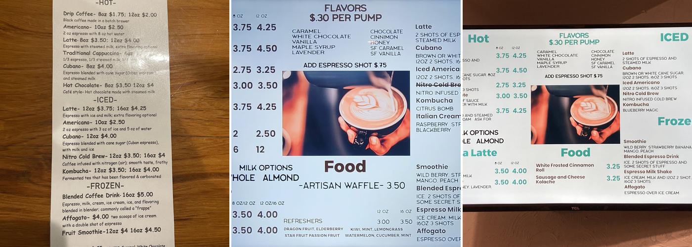 Jackrabbit Coffee Menu