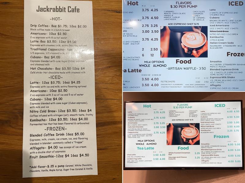 Jackrabbit Coffee Menu
