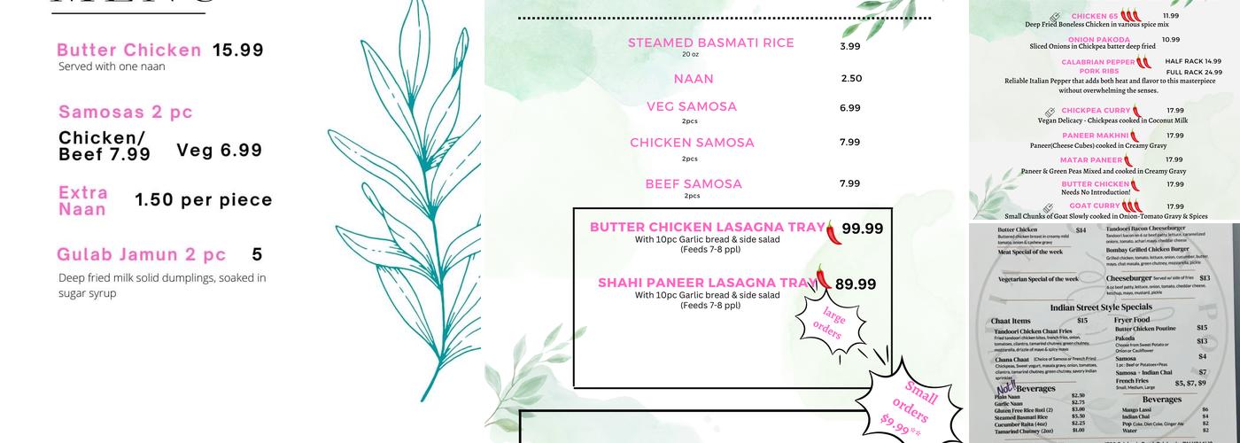 Indian Curry Pot Menu